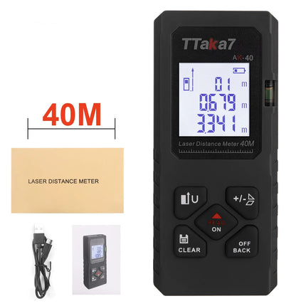 Smartmeasure 40M/60M Mini Laser Distance Meter – USB Rechargeable Handheld Rangefinder for Accurate Measurements