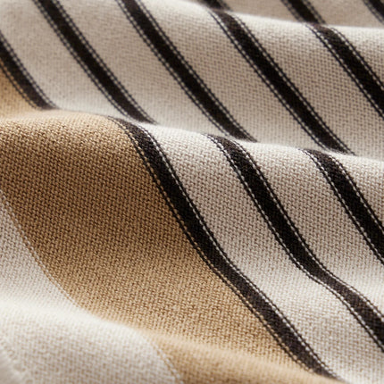 Men’s Vertical Striped Short Sleeve Knit Shirt – Casual Retro Button-Down Summer Top