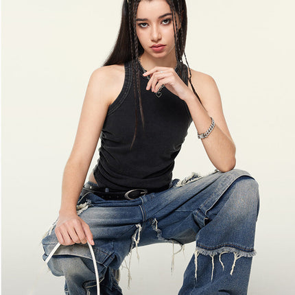 Tops sin mangas para mujer: ropa urbana y moda Y2K