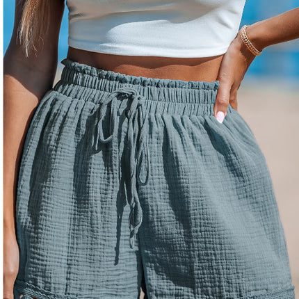 Trim Detail Shorts - High Waist Casual Shorts