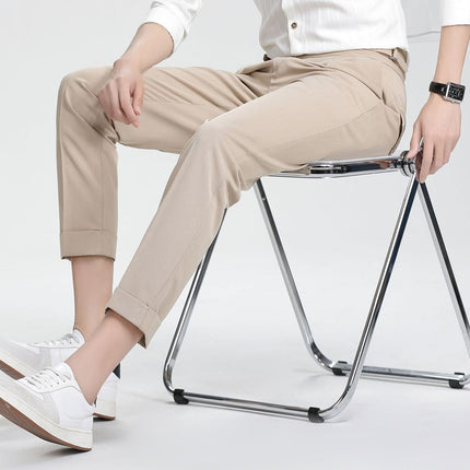 Men’s High-Waist Pleated Dress Pants – Vintage Tailored Fit for Business & Casual Wear