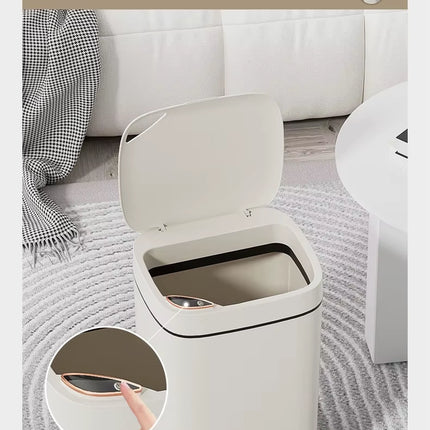 16L Smart Bathroom Trash Can White Non-Contact Narrow Smart Sensor Trash Can Smart Home Automatic Bagging Electronic Trash Can