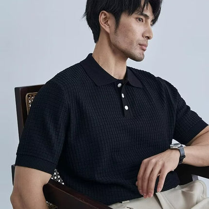 Polo de punto Old Money: moda retro clásica para hombre