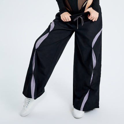 Pantalones anchos de paracaídas de moda: joggers de estilo urbano para mujer