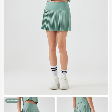 Athletic Skort, Pleated Tennis Skirt, Women’s Workout Skirt, Lilac Skirt with Shorts, High Waist Sportswear, Active Skirt with Pockets, Moisture-Wicking Skort, Gym Skirt, Sporty Skater Skirt, Running Skort for Women