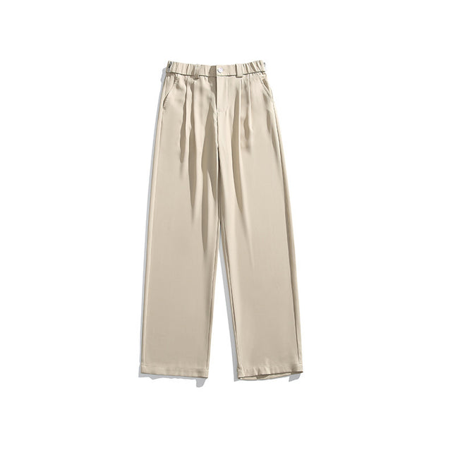 Pantalones plisados ​​de pierna ancha para hombre: pantalones holgados de cintura alta para uso informal y formal.
