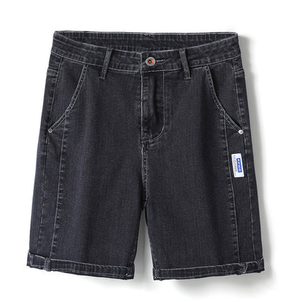 Shorts vaqueros rectos de estilo urbano para hombre: modernos y cómodos para el día a día.