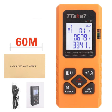 Smartmeasure 40M/60M Mini Laser Distance Meter – USB Rechargeable Handheld Rangefinder for Accurate Measurements