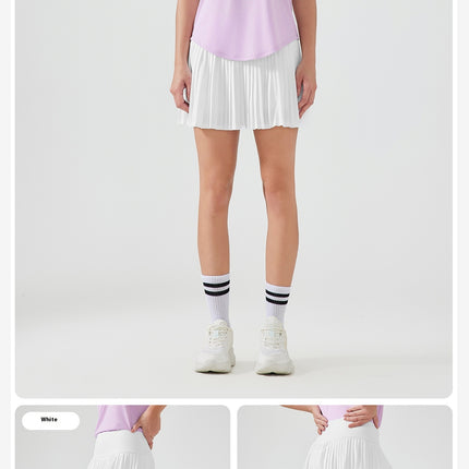 Pleated Active Skort for Women – Tennis Skirt with Built-In Shorts & Pockets