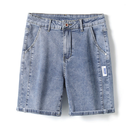 Shorts vaqueros rectos de estilo urbano para hombre: modernos y cómodos para el día a día.