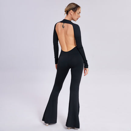 Black jumpsuit for women
Open-back jumpsuit
Long sleeve jumpsuit
Sexy black jumpsuit
Backless flare jumpsuit
Elegant evening jumpsuit
Women's party jumpsuit