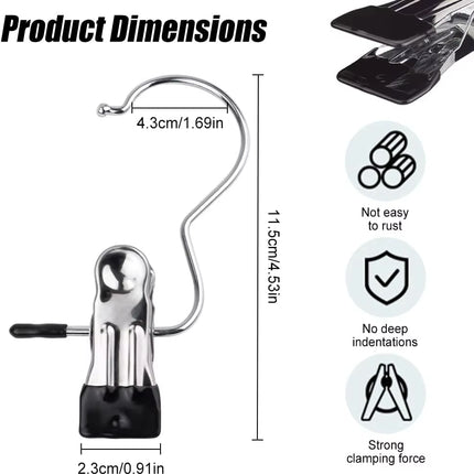 Spacesaver 360° Rotating Boot Hanger – Portable & Space-Saving Stainless Steel Clip for Closet & Travel