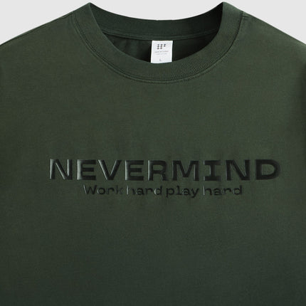 Camiseta unisex con degradado lavado "Never Mind": estilo desgastado y urbano