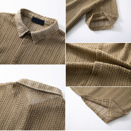 Men's Mesh Short Sleeve Shirt – Breathable Summer Streetwear