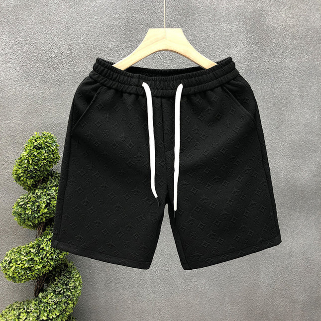 Pantalones cortos de lujo para hombre con relieve: ropa de playa elegante para el verano