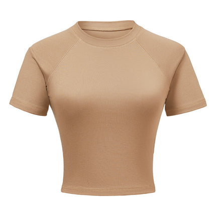 Top corto ajustado: camiseta informal y moderna de manga corta