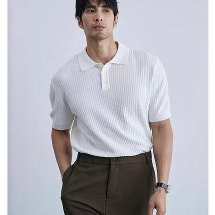 Old Money Knit Polo
White Knit Polo Shirt
Vintage Textured Polo
Classic Men's Polo Shirt
Luxury Minimalist Fashion
Preppy Summer Polo
Smart Casual Knitwear
