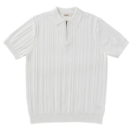 Polo de punto acanalado con cremallera para hombre: una camiseta de manga corta moderna y elegante