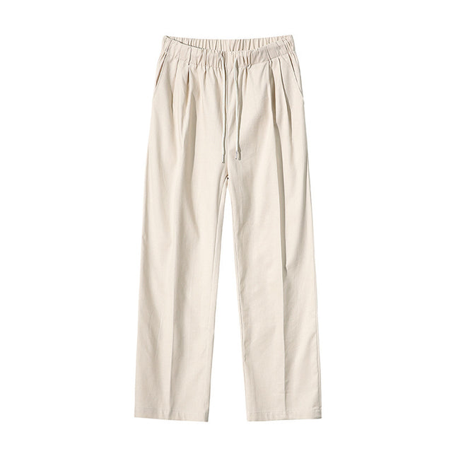 Men’s Linen Drawstring Wide-Leg Pants – Lightweight Summer Trousers