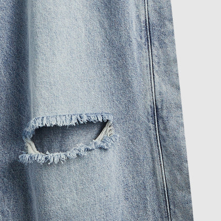 Vaqueros rotos de pierna ancha para hombre: estilo urbano vintage