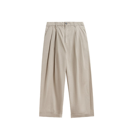 Pantalones plisados ​​de pierna ancha para hombre: pantalones holgados informales de gran tamaño