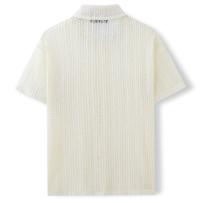 Men's Mesh Shirt

Breathable Summer Shirt

white Shirt Men

Short Sleeve Mesh Shirt

Streetwear for Men

Lightweight Festival Top

See-through Men's Shirt

Summer Casual Shirt

Loose Fit Shirt Men

Open Knit Shirt