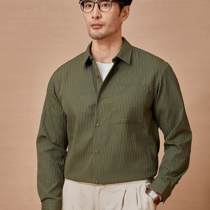 Men’s button-up shirt
Textured long-sleeve shirt
Casual smart shirt for men
Men’s fashion shirt 2024
Stylish men’s outfit