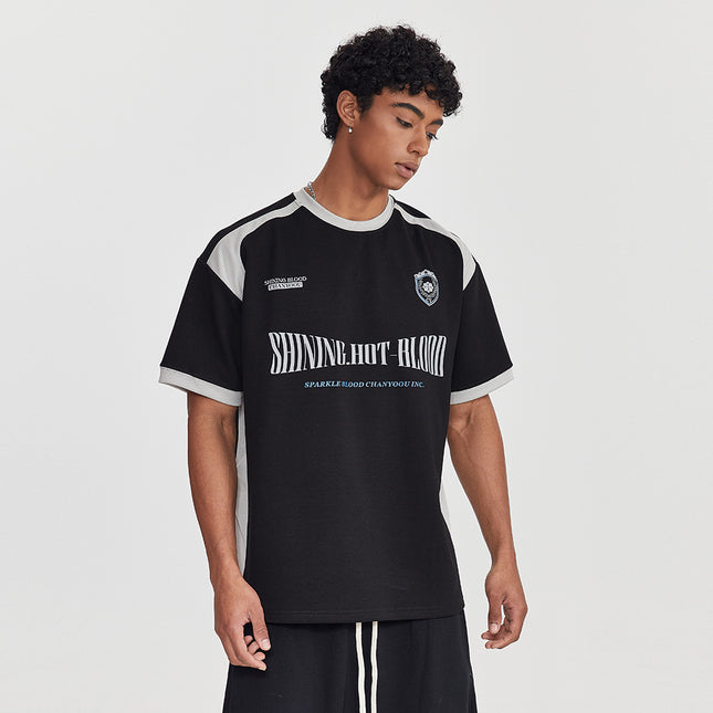 Men's athletic streetwear T-shirt
Oversized sporty graphic tee
Casual urban sports T-shirt
Trendy hip-hop T-shirt for men
Breathable cotton athletic tee