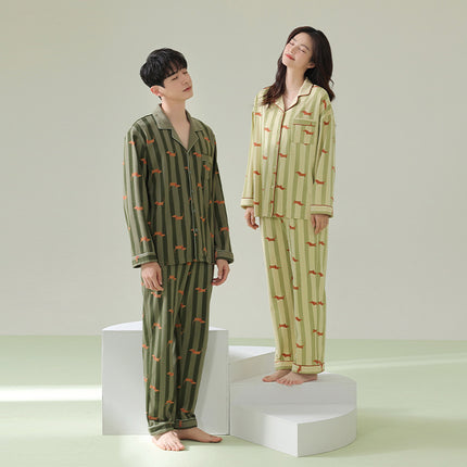 Matching couples pajama set
Stylish striped sleepwear
Button-up pajamas for couples
Soft and breathable nightwear
Cozy long-sleeve pajama set
Best couple pajamas for comfort