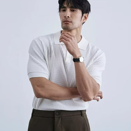 Old Money Knit Polo
White Knit Polo Shirt
Vintage Textured Polo
Classic Men's Polo Shirt
Luxury Minimalist Fashion
Preppy Summer Polo
Smart Casual Knitwear