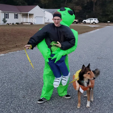 Alien Abduction Inflatable Costume | Funny Halloween Blow Up Suit for Adults