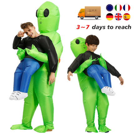 Alien Abduction Inflatable Costume | Funny Halloween Blow Up Suit for Adults