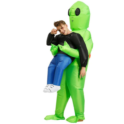 Alien Abduction Inflatable Costume | Funny Halloween Blow Up Suit for Adults
