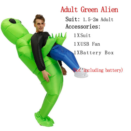 Alien Abduction Inflatable Costume | Funny Halloween Blow Up Suit for Adults