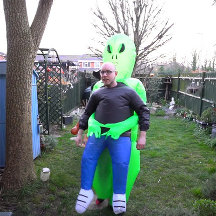 Alien Abduction Inflatable Costume | Funny Halloween Blow Up Suit for Adults