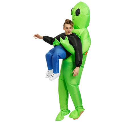 Alien Abduction Inflatable Costume | Funny Halloween Blow Up Suit for Adults