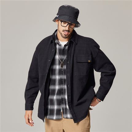 Men’s workwear jacket
Vintage casual outerwear
Rugged men’s jacket
Durable streetwear fashion
Classic button-up jacket
