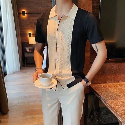 Cuban Collar Shirt

Men's Short Sleeve Shirt

Vintage Button-Up Shirt

Men's Knitted Polo

Summer Party Shirt

Casual Retro Shirt

Lightweight Vacation Shirt

Resort Wear for Men

Smart Casual Men's Shirt

Breathable Summer Shirt