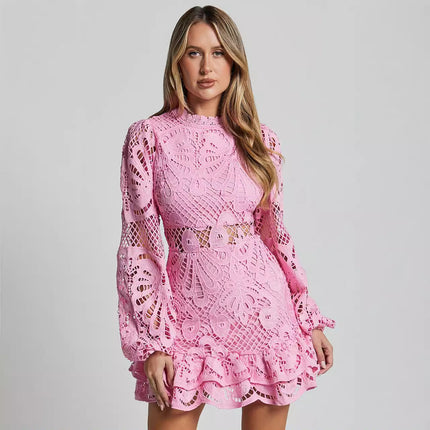 Vacation dress

Lace mini dress

Beach vacation outfit

Summer party dress

Ruffle dress
Vacation lace mini dress

Resort wear mini dress

Lightweight lace vacation dress

Cutout dress for tropical vacation

Long sleeve travel dress