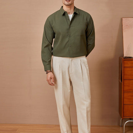 Men’s button-up shirt
Textured long-sleeve shirt
Casual smart shirt for men
Men’s fashion shirt 2024
Stylish men’s outfit