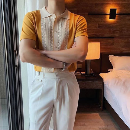 Cuban Collar Shirt

Men's Short Sleeve Shirt

Vintage Button-Up Shirt

Men's Knitted Polo

Summer Party Shirt

Casual Retro Shirt

Lightweight Vacation Shirt

Resort Wear for Men

Smart Casual Men's Shirt

Breathable Summer Shirt