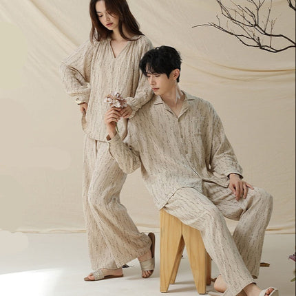 Conjunto de pijama a juego para parejas: ropa de dormir suave, acogedora y elegante para relajarse.