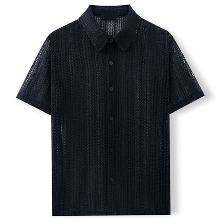 Men's Mesh Shirt

Breathable Summer Shirt

Black Shirt Men

Short Sleeve Mesh Shirt

Streetwear for Men

Lightweight Festival Top

See-through Men's Shirt

Summer Casual Shirt

Loose Fit Shirt Men

Open Knit Shirt