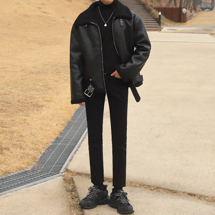 Men's fleece leather jacket,
Loose fit leather jacket,
Fur-lined leather jacket,
Men's winter leather jacket,
Stylish men's leather jacket,
Warm leather jacket,
Men's fur-lined jacket,
Cozy men's leather jacket,
Durable leather outerwear,
Men's loose fur jacket,
Relaxed fit leather jacket,
Men's fleece-lined jacket,
Leather jacket for winter,
Casual men's leather jacket,
Fashion leather jacket,