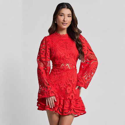 Vacation dress

Lace mini dress

Beach vacation outfit

Summer party dress

Ruffle dress
Vacation lace mini dress

Resort wear mini dress

Lightweight lace vacation dress

Cutout dress for tropical vacation

Long sleeve travel dress