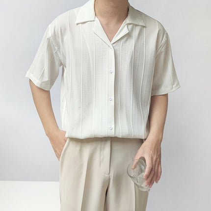 Men’s short sleeve shirt
Cuban collar shirt
Casual summer shirt
Lightweight button-up shirt
Streetwear men’s fashion