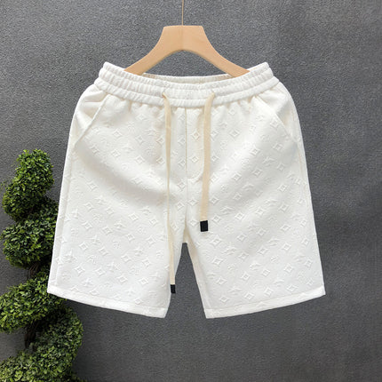 Pantalones cortos de lujo para hombre con relieve: ropa de playa elegante para el verano