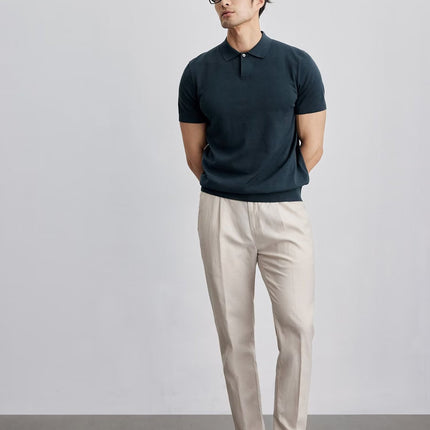 Men's knit polo shirt
Classic short-sleeve polo
Soft knit polo for men
Business casual polo
Elegant men's polo shirt
Smart casual knitwear