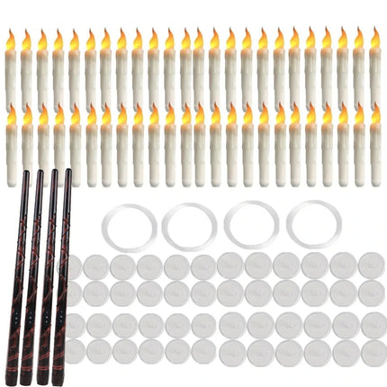 Halloween Floating Candle Set | Hanging LED Electric Candles with Remote Control Wand