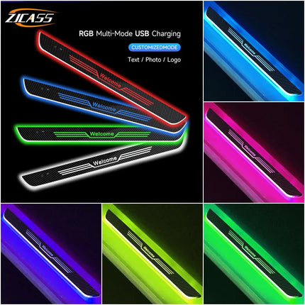 Customizable Car LED Welcome Light – Personalized Name, Text & Logo – RGB Interior Door Sill Lamp